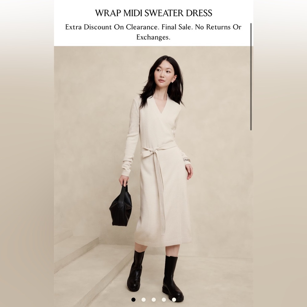 NWT Banana Republic Wrap Midi Sweater Dress